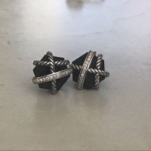 David Yurman Onyx & Diamond Earrings